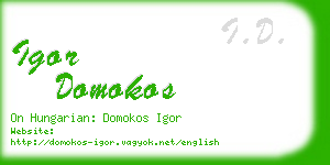 igor domokos business card